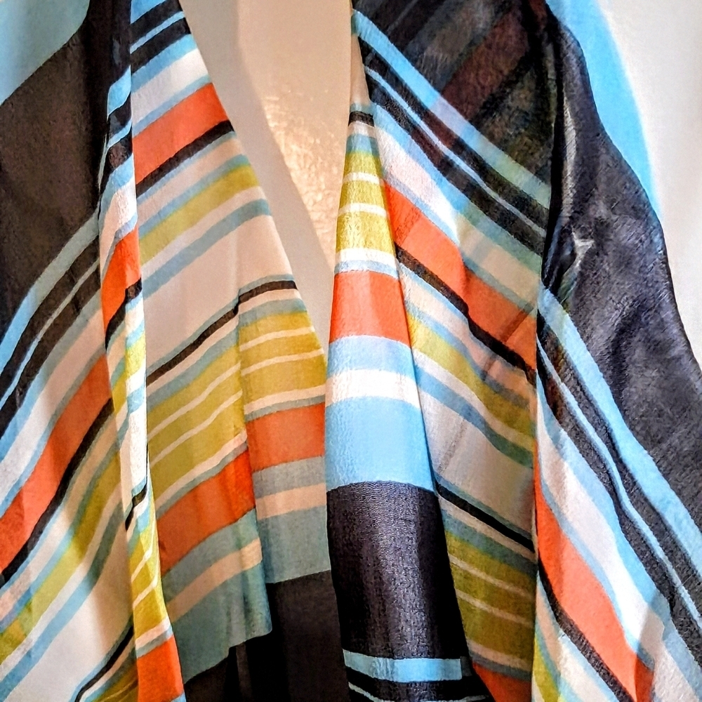 NWT JS Collections Colorful Silk Striped Halter Blouse - Picture 6 of 9